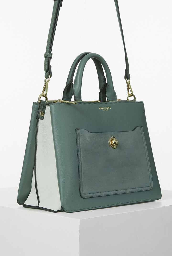 Olympia White/Sea Green Tote