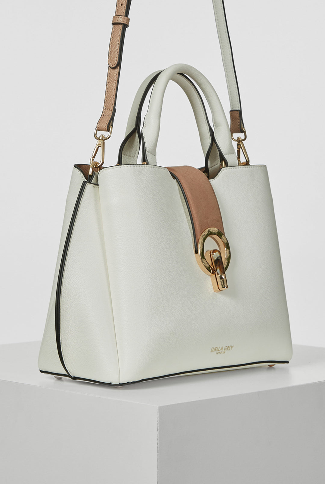 Orlanda White/Mocha Tote