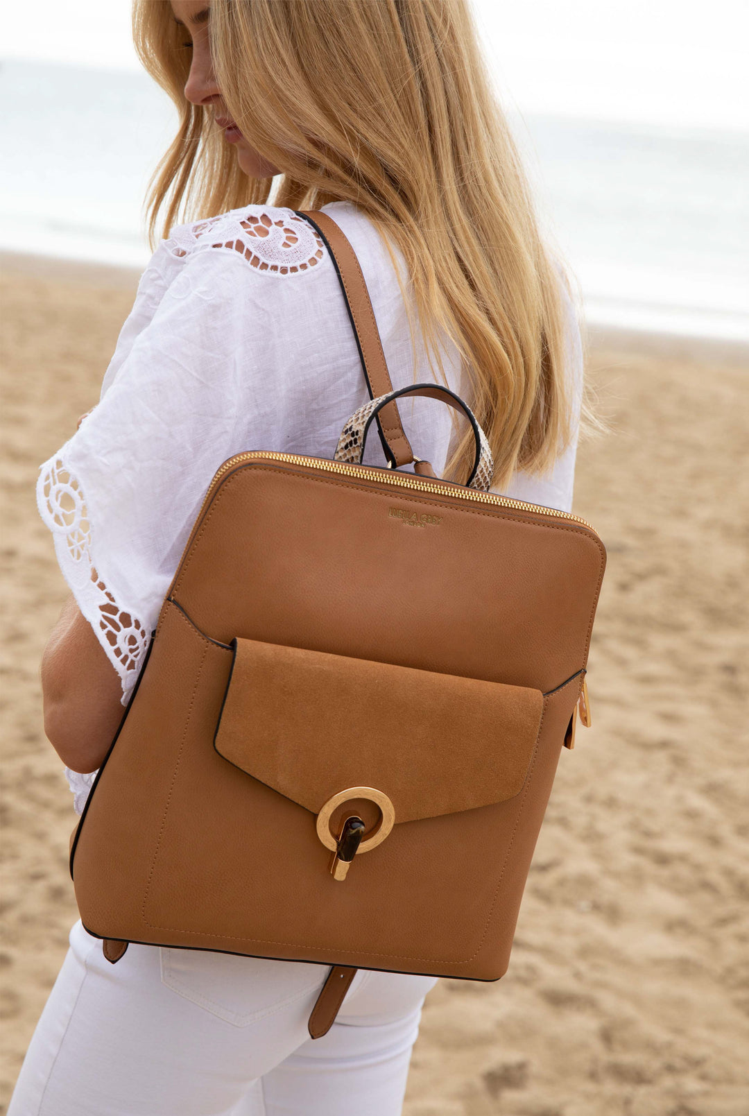 Peggy Camel Laptop Backpack