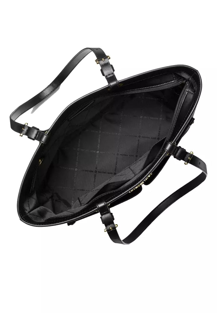 MK Sig Jet Set Travel Tote DBL PKT Bag 35F3GTVT3B Black