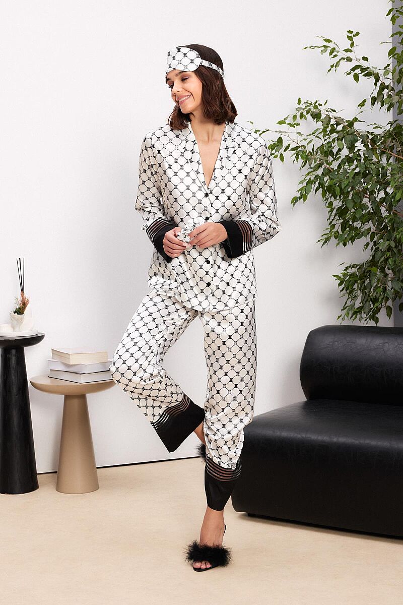 Pierre Cardin Ladies 2pcs Nighty Set With Eye Mask & Hair Band 1300