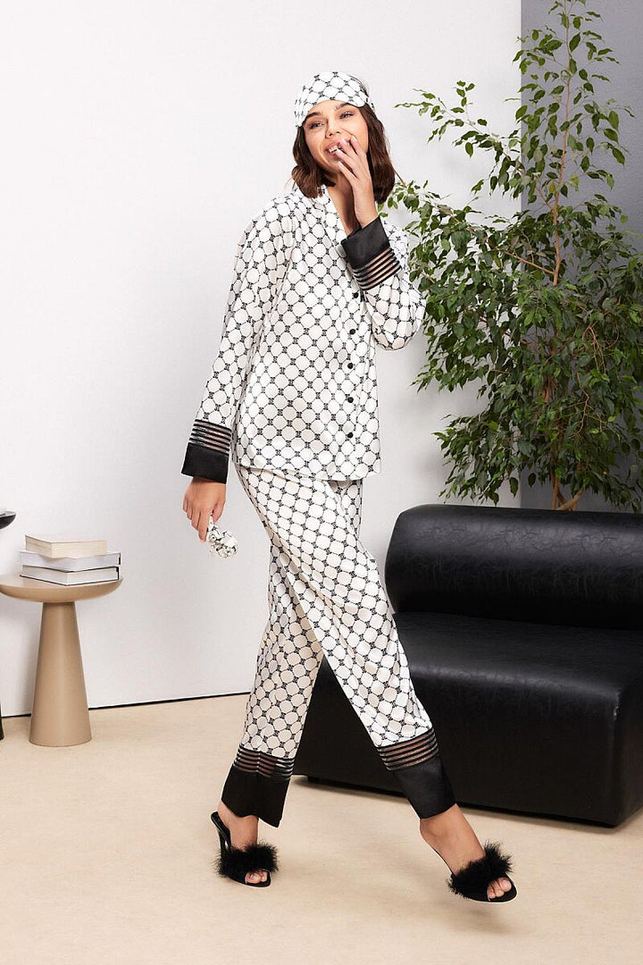 Pierre Cardin Ladies 2pcs Nighty Set With Eye Mask & Hair Band 1300