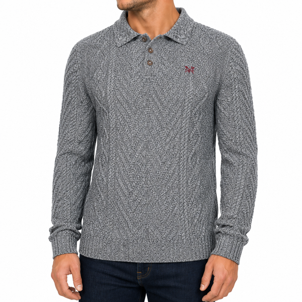 Crew Clothing Men L/S Button Neck OXMC058