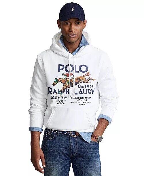 R-L Men L/S Cotton Polo Print Hoodies 710867158002
