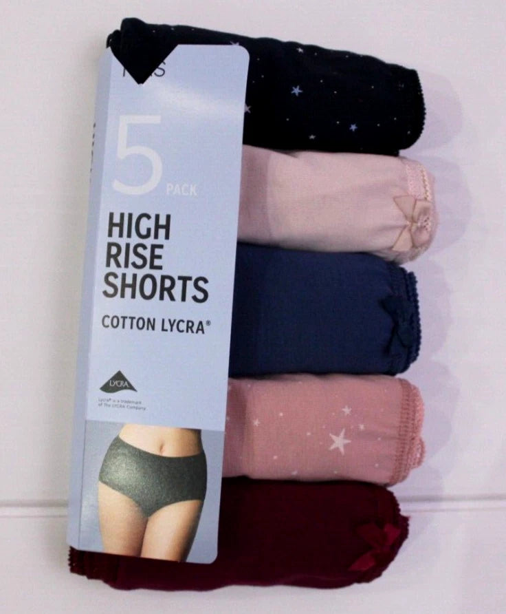 M&S High Rise Shorts 5 Pack Panty T61/2112X