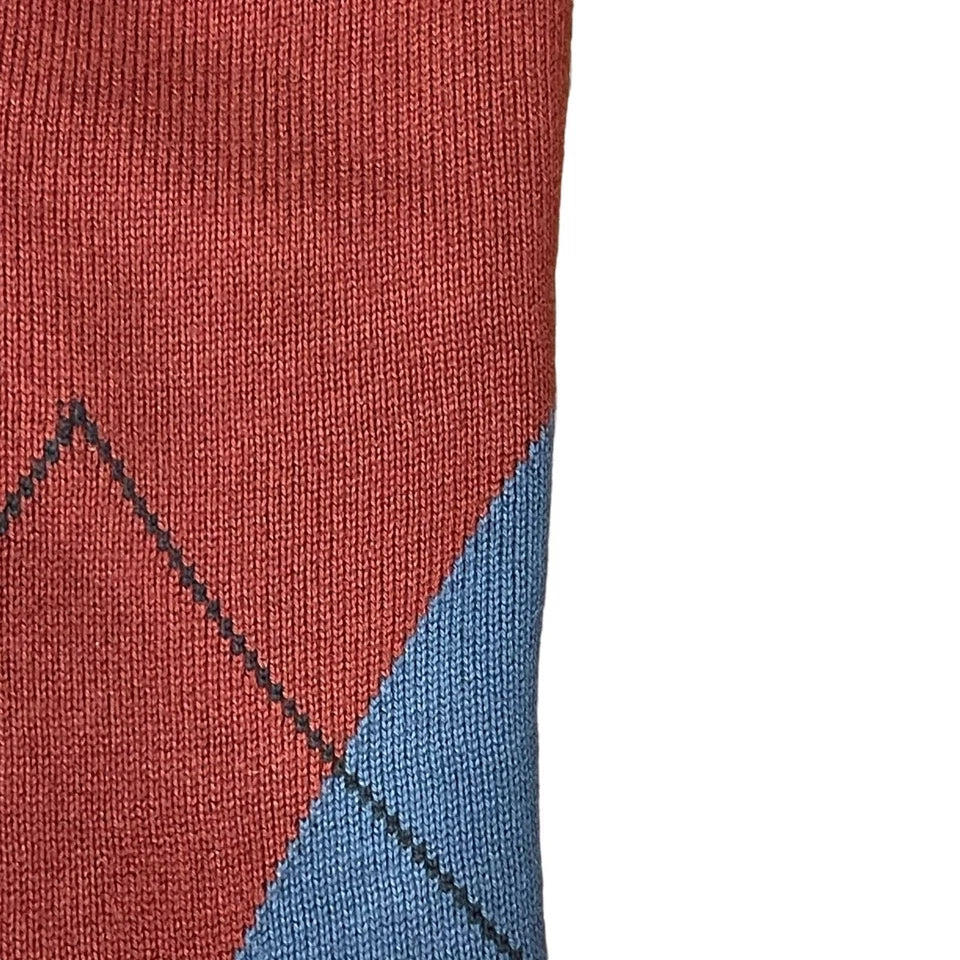 TH Men L/S Cotton Diamond Check V-N Jersey AT-SB-78J9352