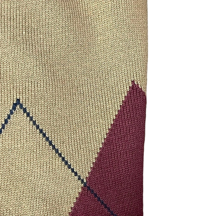 TH Men L/S Cotton Diamond Check V-N Jersey AT-SB-78J9352