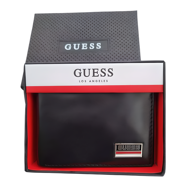 Guess Men Leather Wallet Black MT-31GO22C033