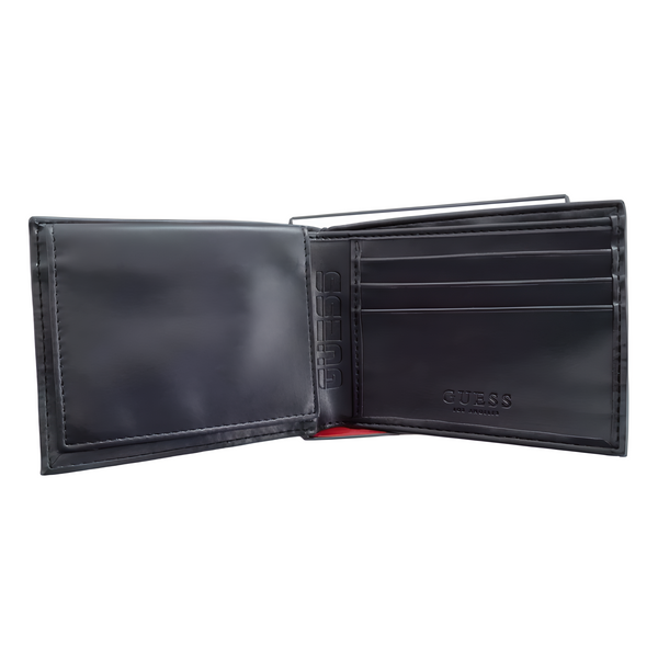 Guess Men Leather Wallet Black MT-31GO22C033