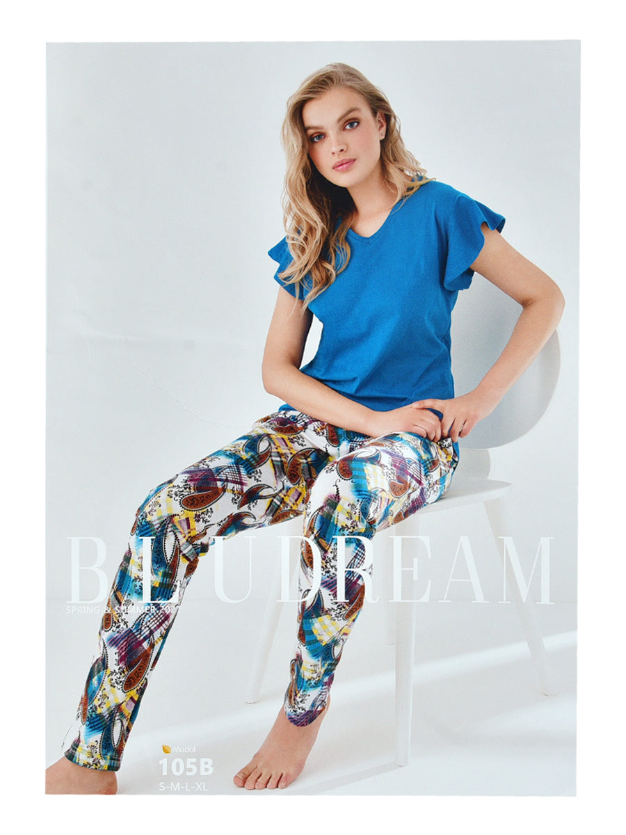 Blue Dream Ladies S/S Top With Payjama 105