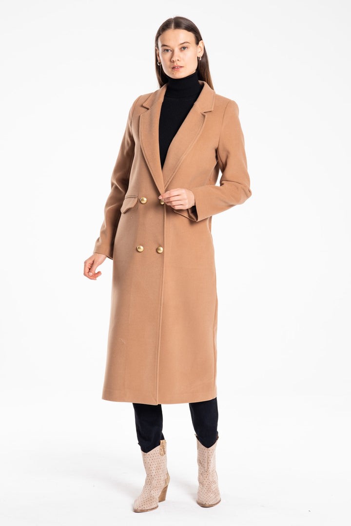 LaDonna Ladies Long Coat With Button 70553