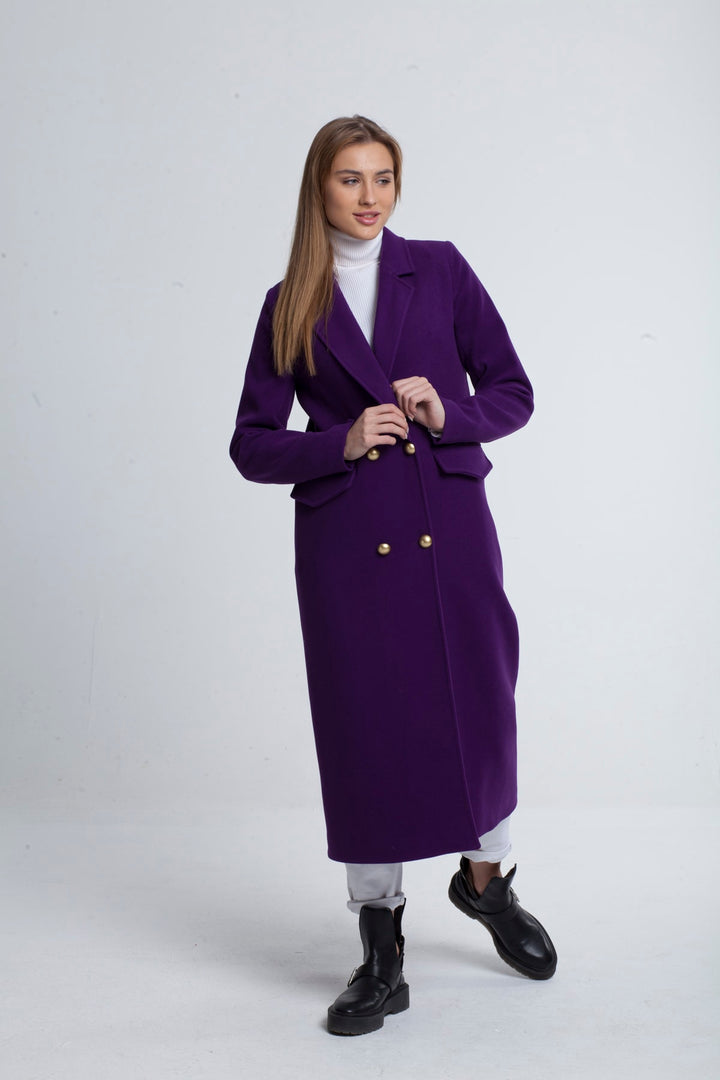 Pitti Ladies Long Coat With Button 70553