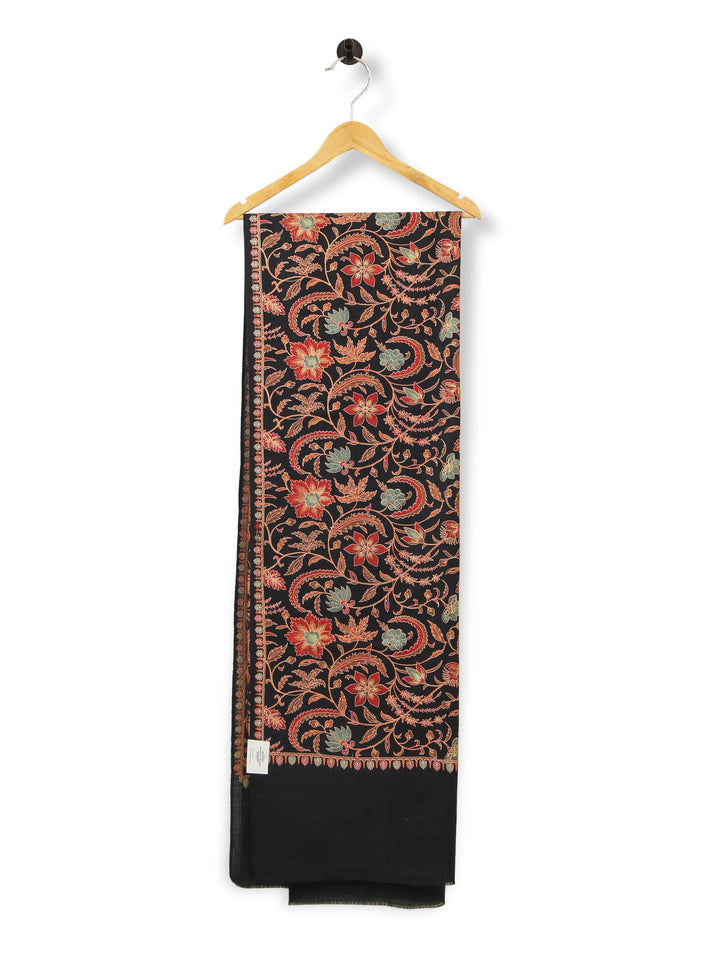 HS Ladies Ari Jamawar Jall Multi Color Shawl (Black)