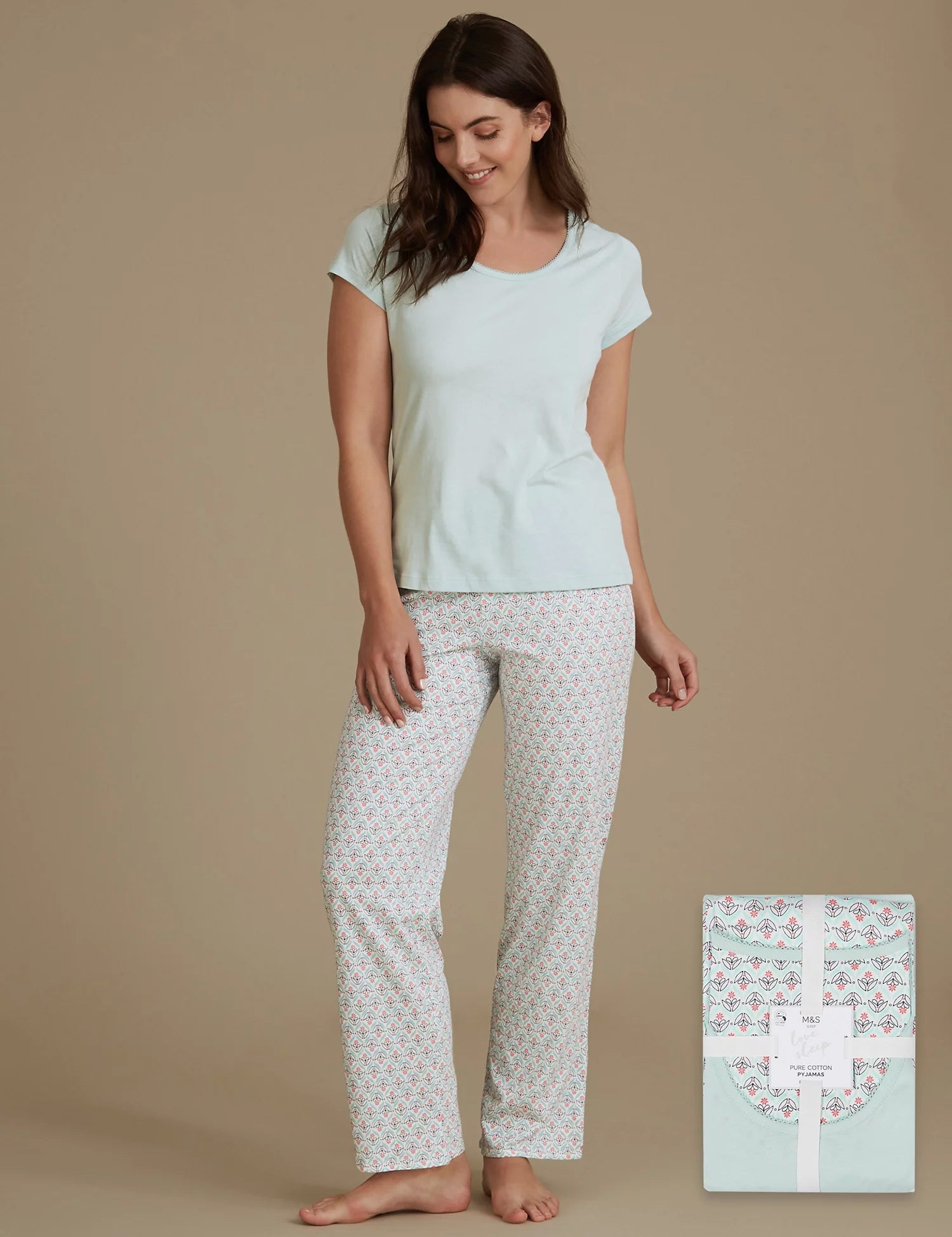 M and s ladies cotton pyjamas sale