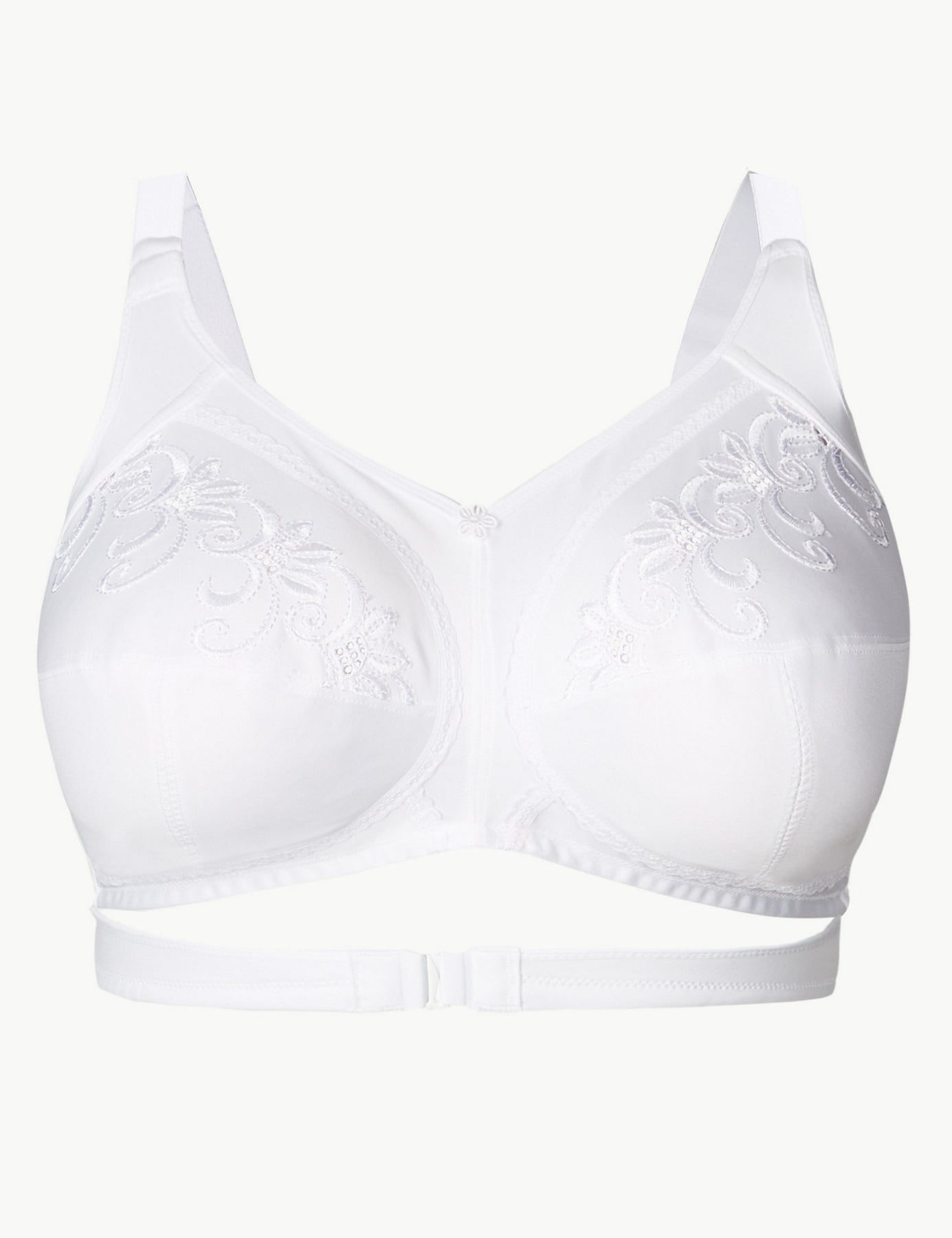 Buy Marks & Spencer White Total Support Non Wired Floral Embroidered  Crossover Full Cup Bra B G 8020 - Bra for Women 1007791