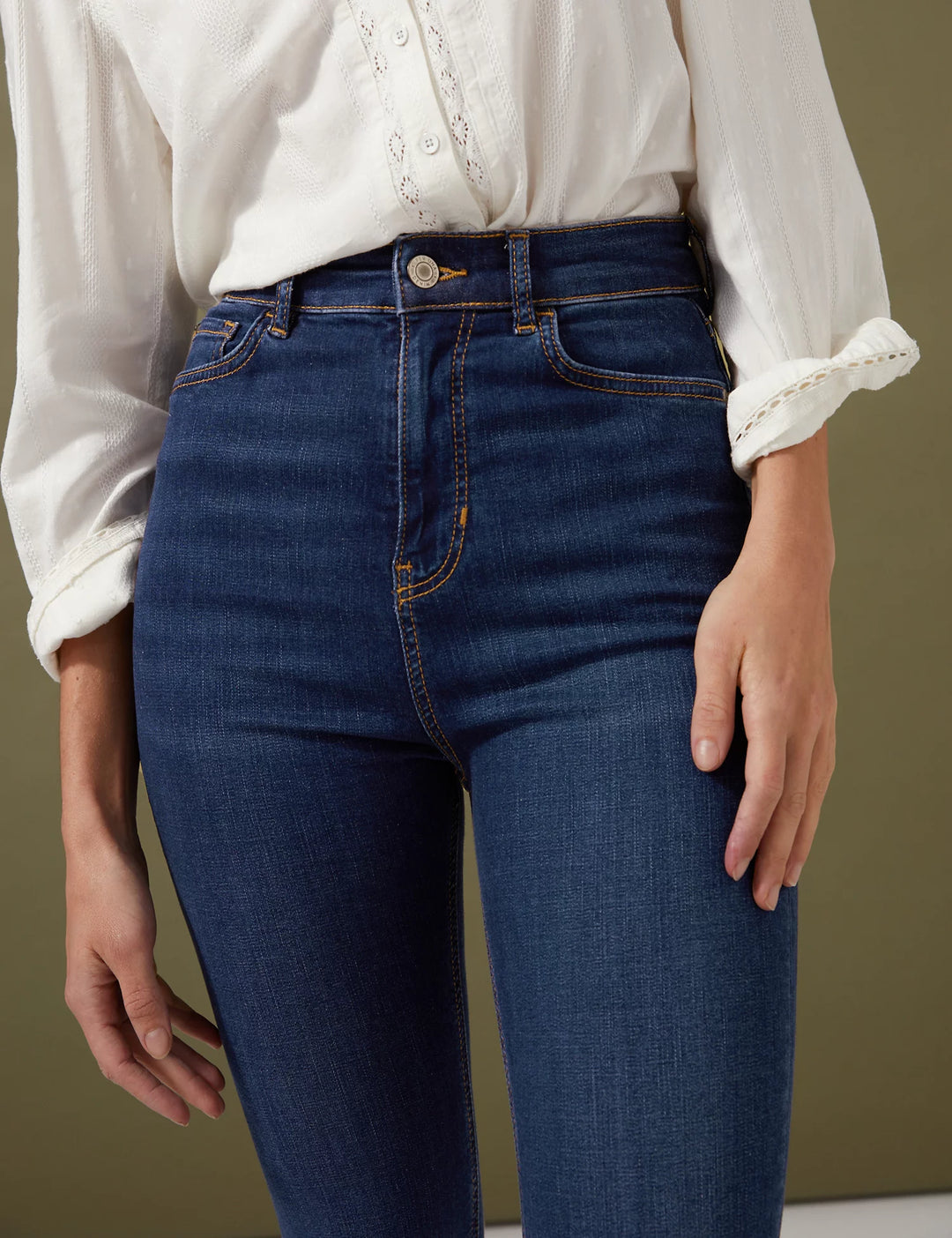 M&S Per una Denim Skinny Ankle Grazer High Rise Jeans T53/7131U