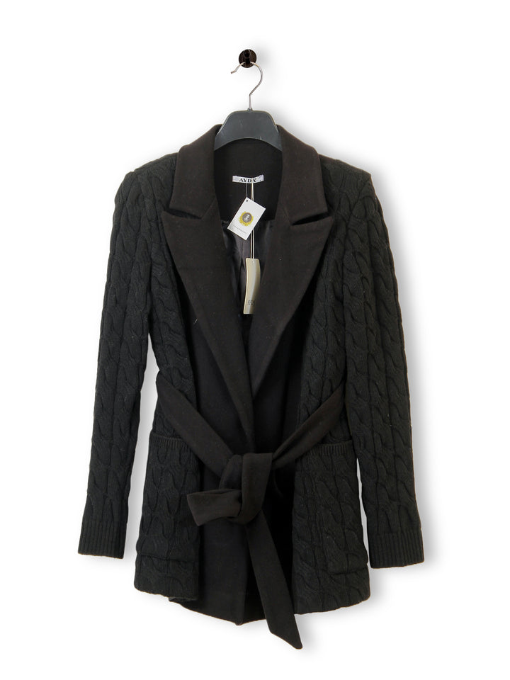 Ayda Ladies Cabel Knit Coat With Belt 8034