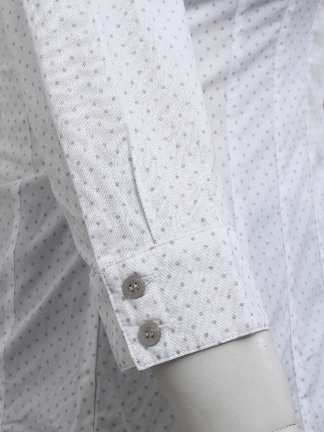 H&M Casual 3QTR Shirt With Grey Polka Dots