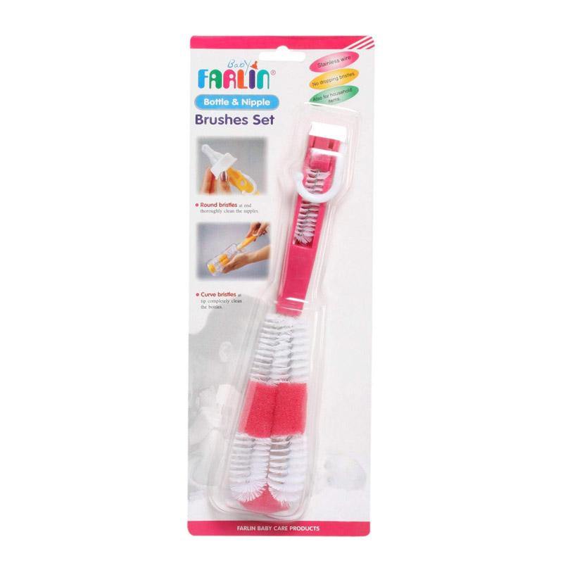 Farlin Baby Bottle & Nipple Brushes Set BF-257 (A)