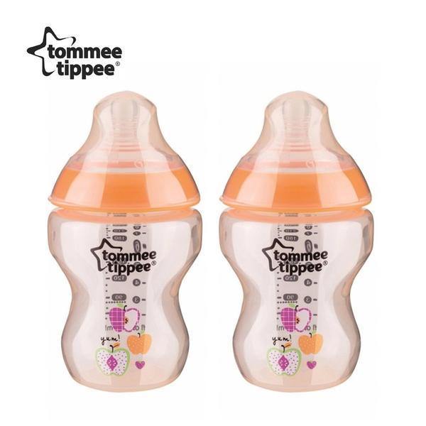 TT Baby SS Decorated Feeding Bottle 2 Pack 0M+ 260ml 9Oz 422584/38 (Orange) (A+)