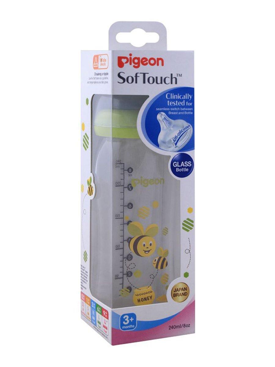 Pigeon Baby Soft Touch Glass Feeder 240ml 8oz 78027 (Bee)