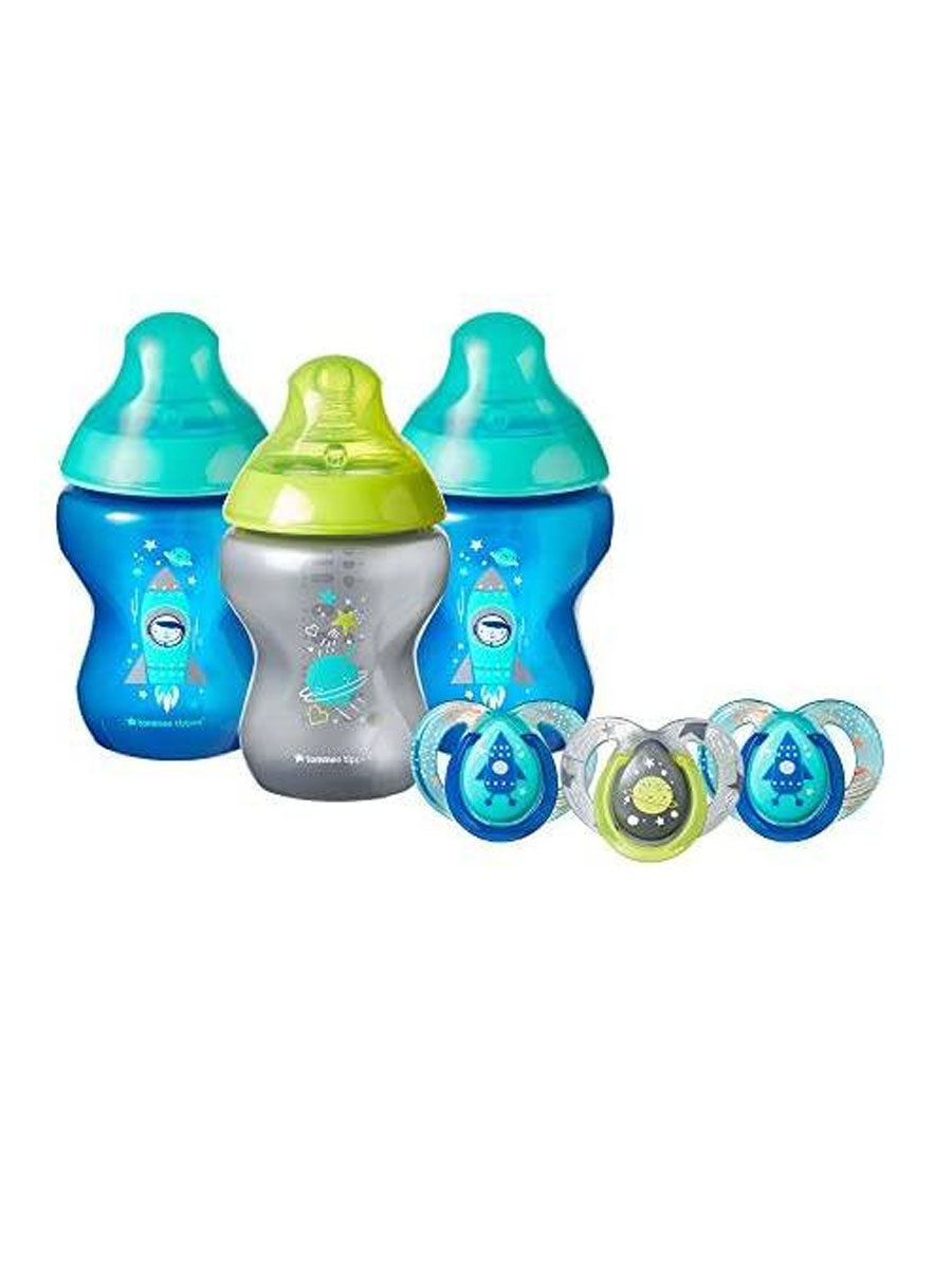 TT Baby 3 Bottle Set 3M+ 260ml 9Oz With Soothers 6-18M 422810 (A+)