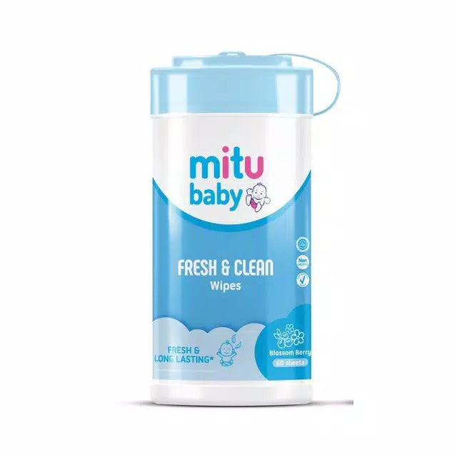 Mitu Baby Wipes Bottle Fresh & Clean Blossom Berry 60 Sheets