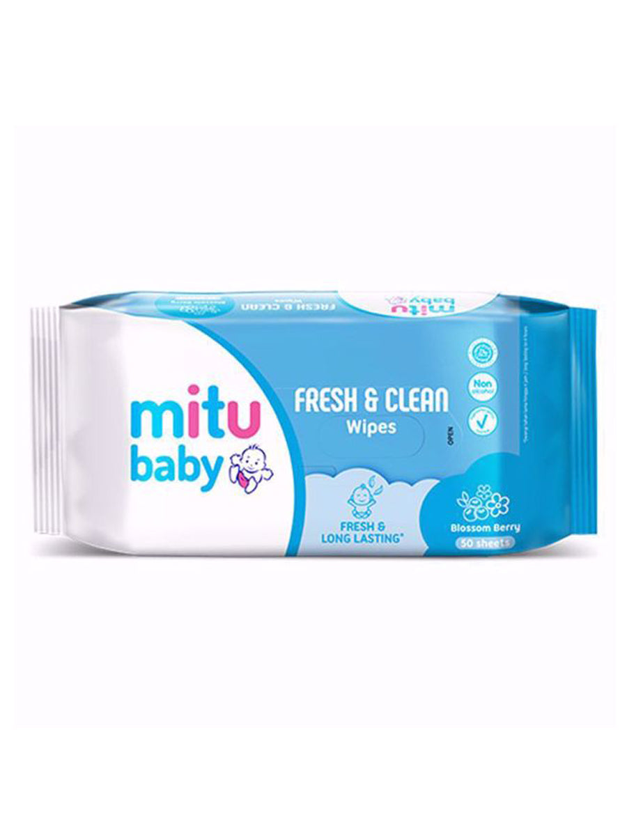 Mitu Baby Wipes Fresh & Clean Blossom Berry 50 Sheets