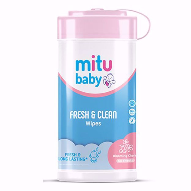 Mitu Baby Wipes Bottle Fresh & Clean Blooming Cherry 60 Sheets