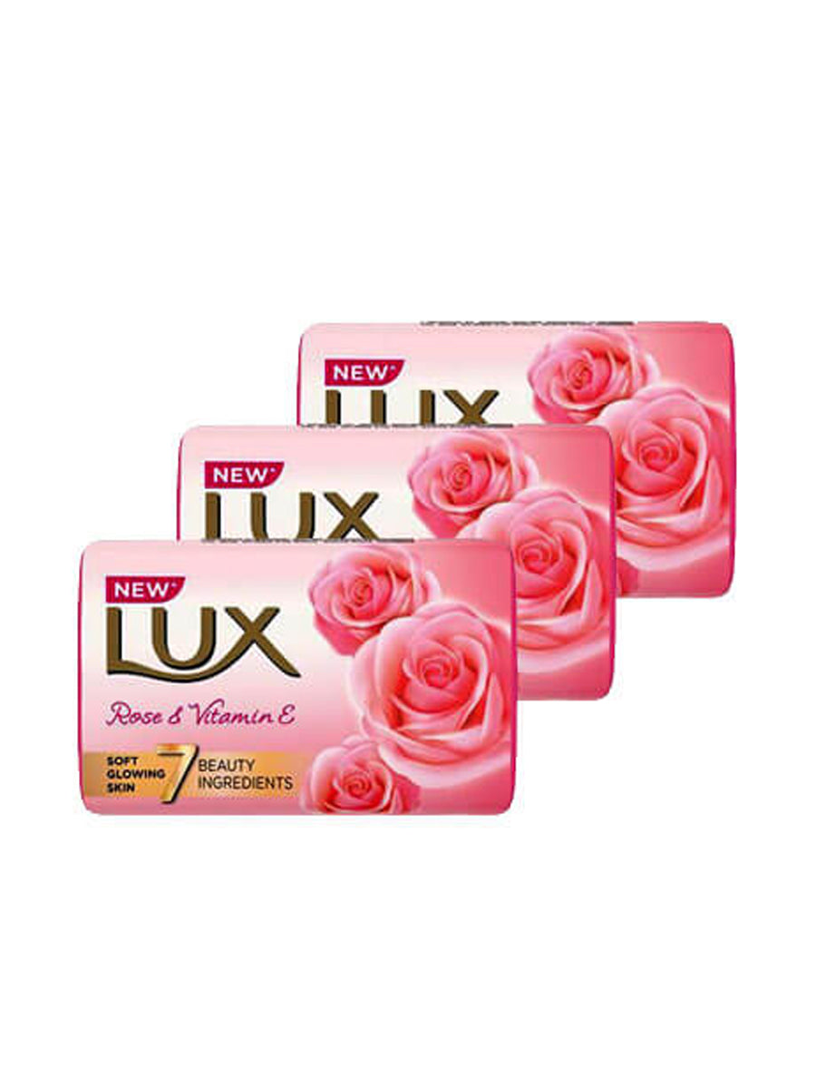 Lux Pink Rose Glow Rose & Vitamin E Soap 3 In 1 Pack