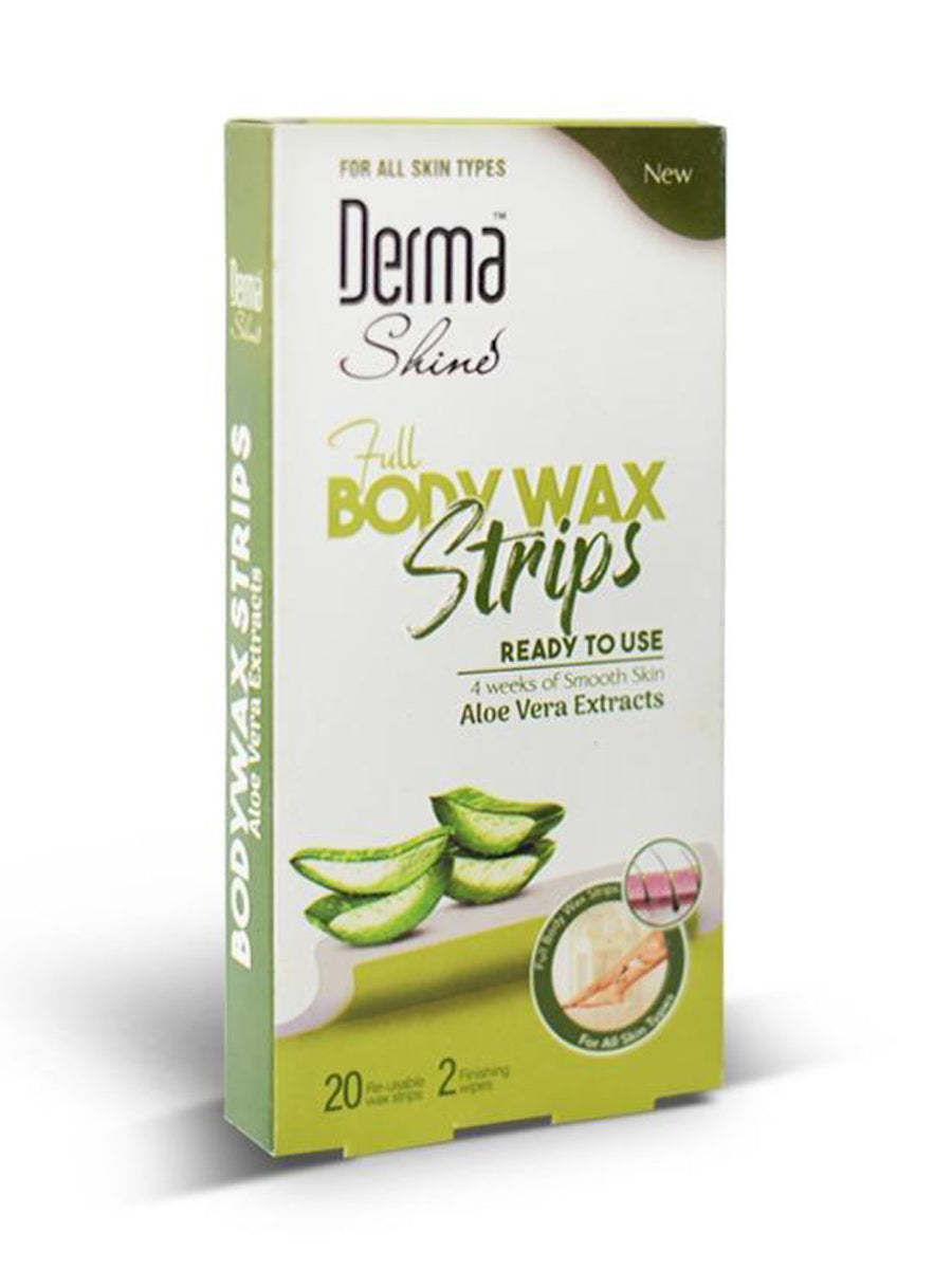 Derma Shine Body Wax Strips 20Pcs Pack Aloe Vera
