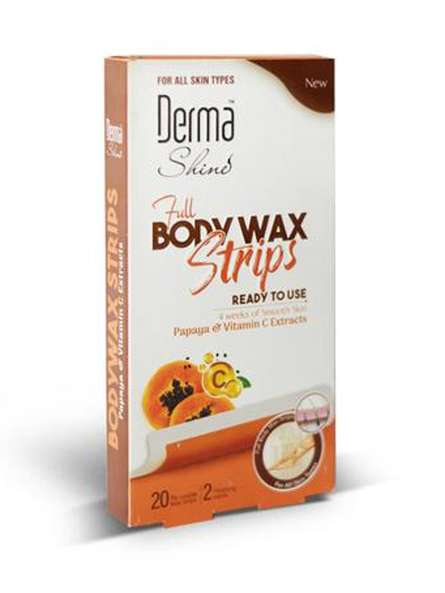 Derma Shine Body Wax Strips Vitamin C Papaya 20Pcs