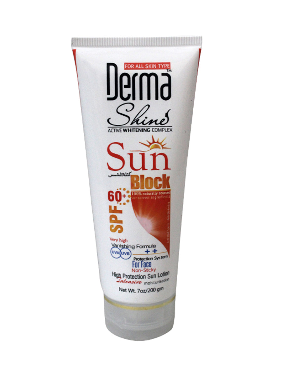 Derma Shine Sun Block SPF60 Tube 200G