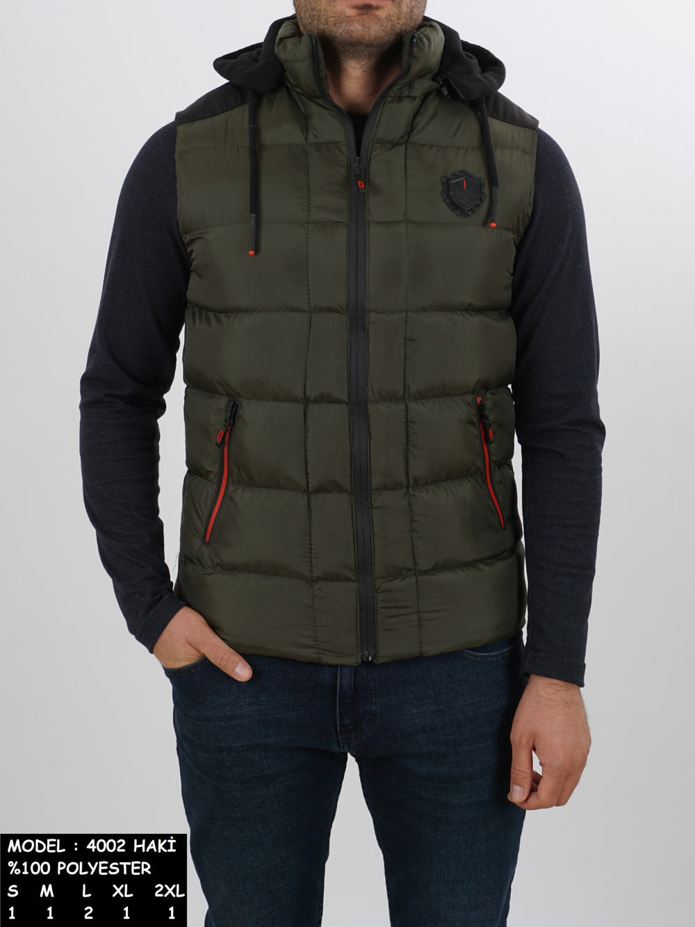 Dynamo Mens S/L Parachute Detachable hood Gillet 4002