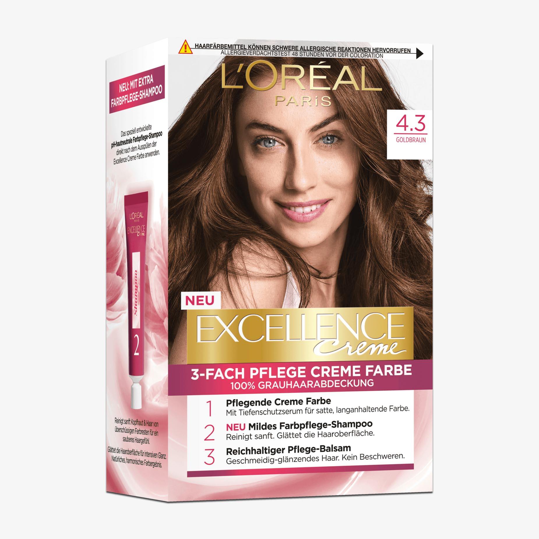 LOREAL Excellence Hair Color Cream Light Brown 4 – 172ml box – MEDiCARE