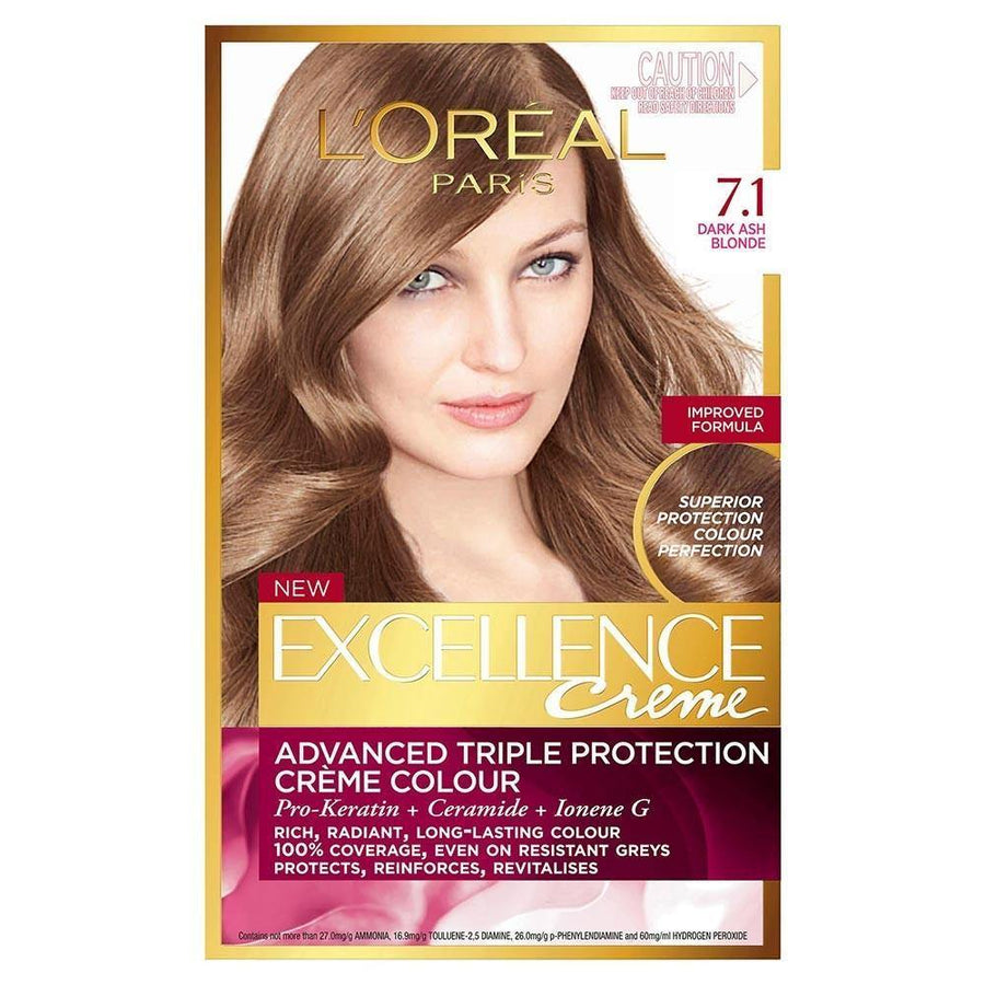 Loreal Hair Color Excellence Creme No.7.1 Ash Blonde (0091-0024)