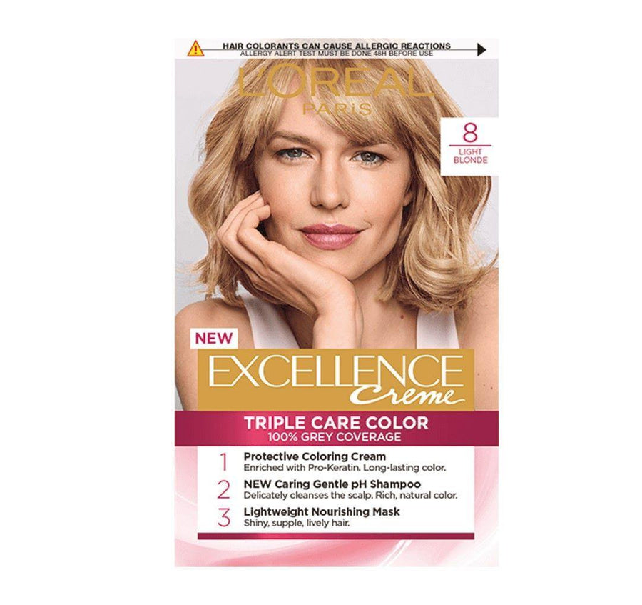 Loreal Excellence Creme Hair Color # 8 Light Blonde