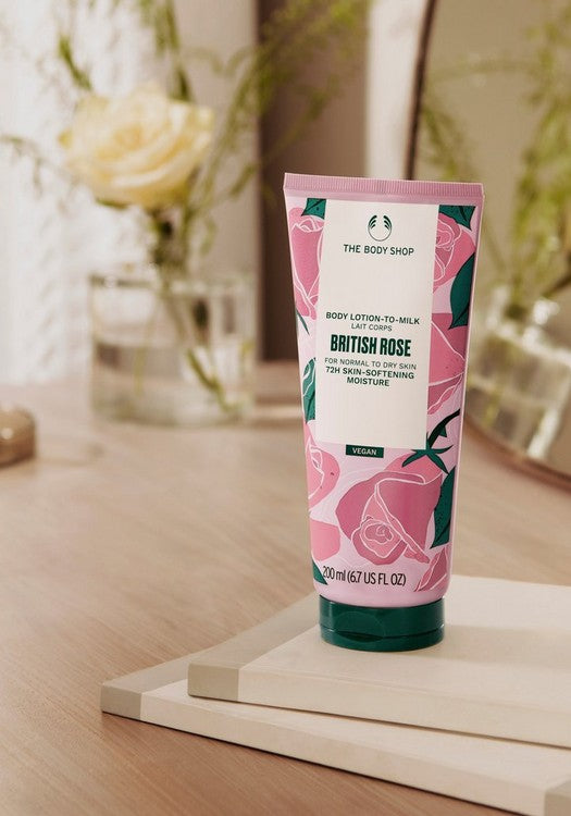 The Body Shop Body Lotion To Milk British Rose 200ml