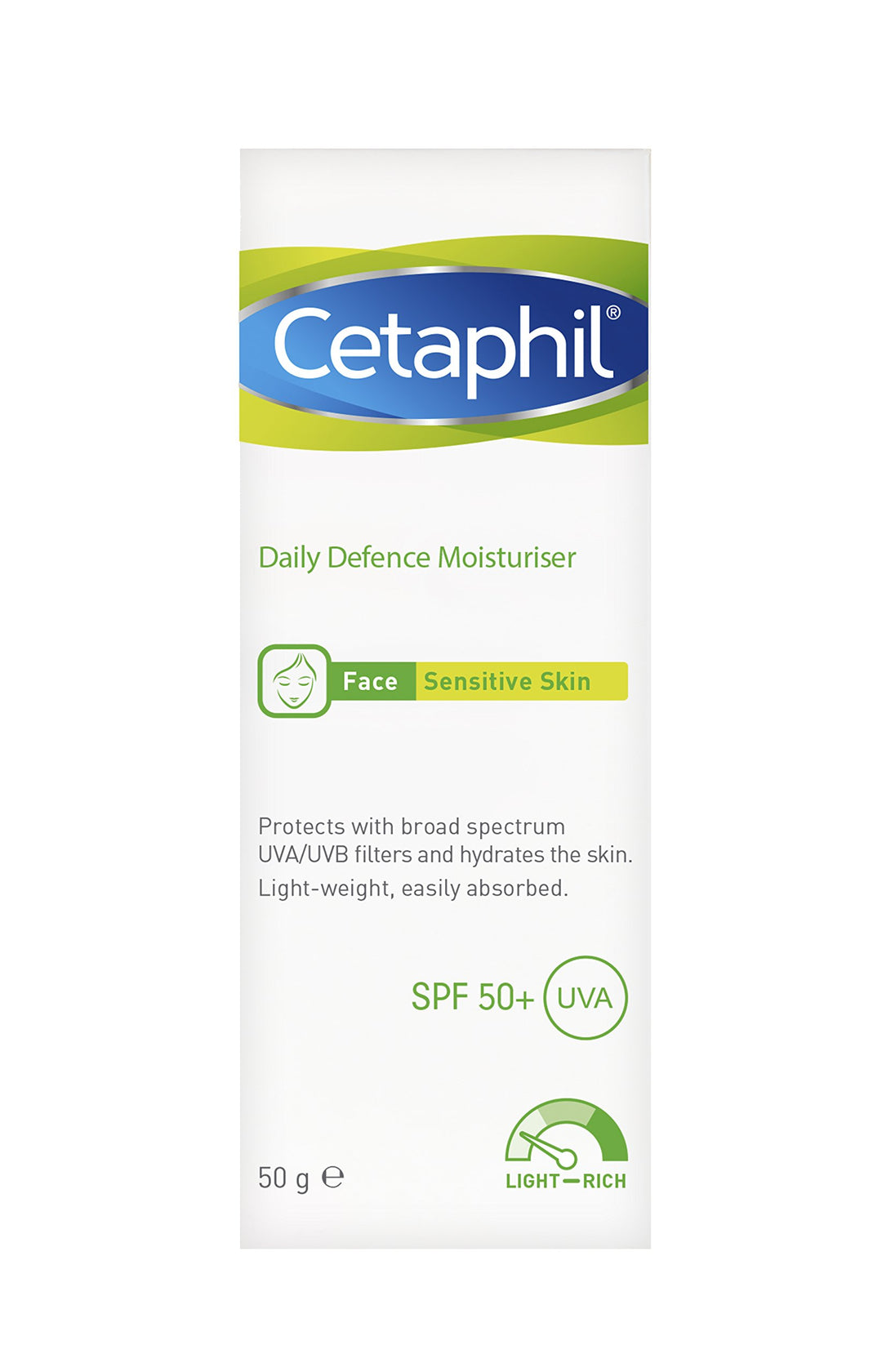 Cetaphil Daily Defence Moisturiser SPF50 50g For Sensitive Skin
