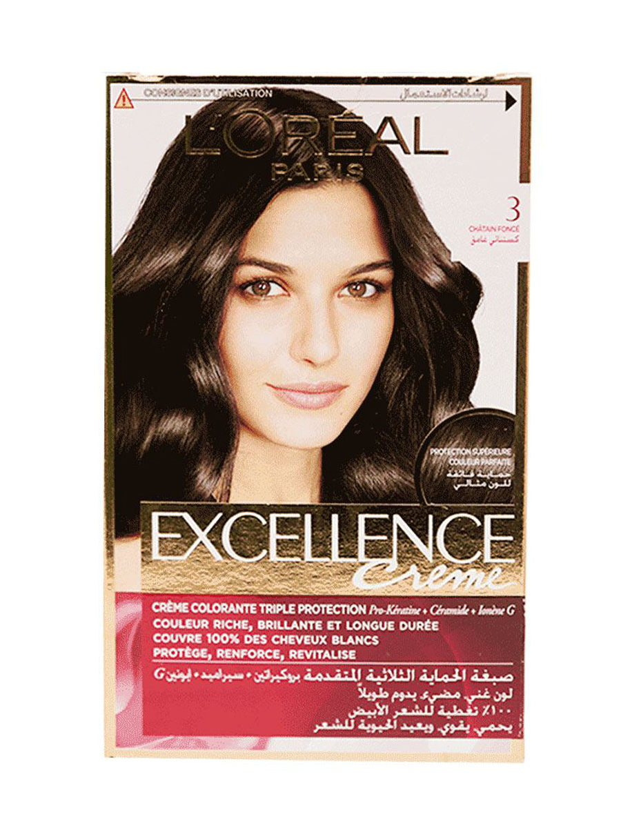 Loreal Excellence Creme Hair Color # 3 Dark Chestnut Brown