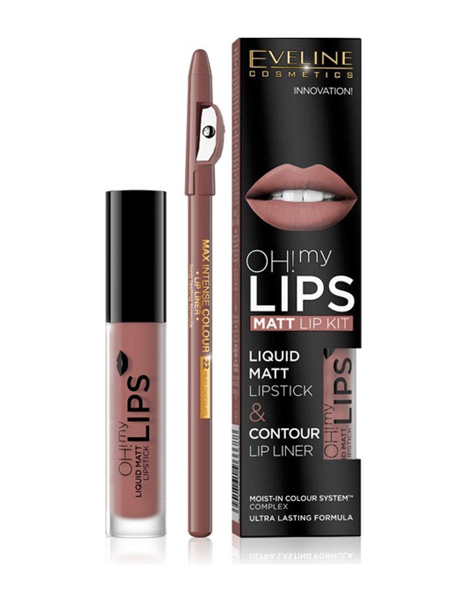 Eveline OH Lips Liquid Matt Lipstick & Lineriner 02
