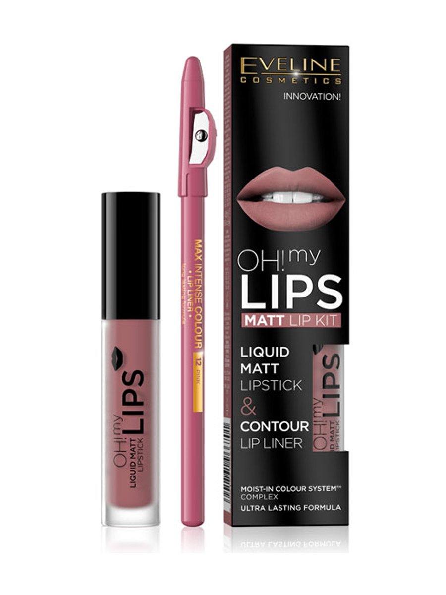 Eveline OH Lips Liquid Matt Lipstick & Lineriner 04