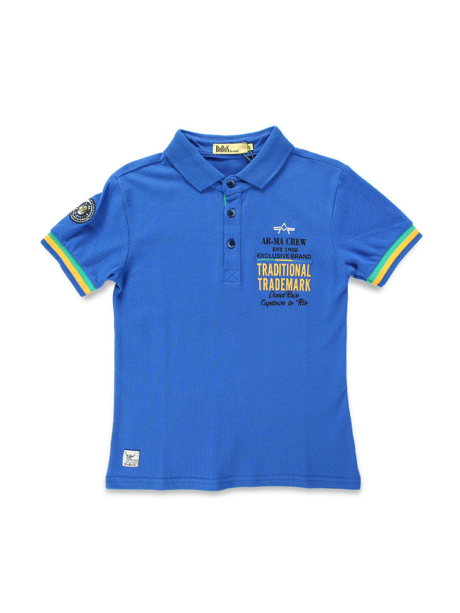 Imp Boys H/S Polo T-Shirt With AR MA Crew Print #PA23B (S-20)