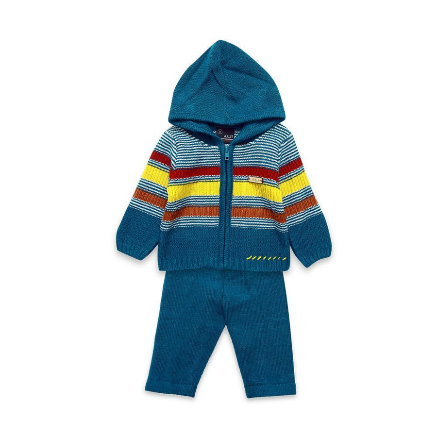 A & J Baby 2Pcs Woolen Pajama Suit L/S With Hood # NB6120 (W-20)