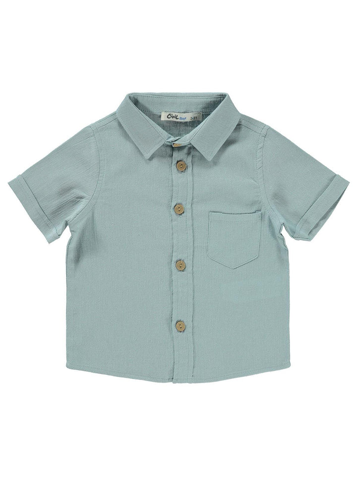 Civil Boys H/S Linen Collar Shirt F/O #012229103 (S-22)