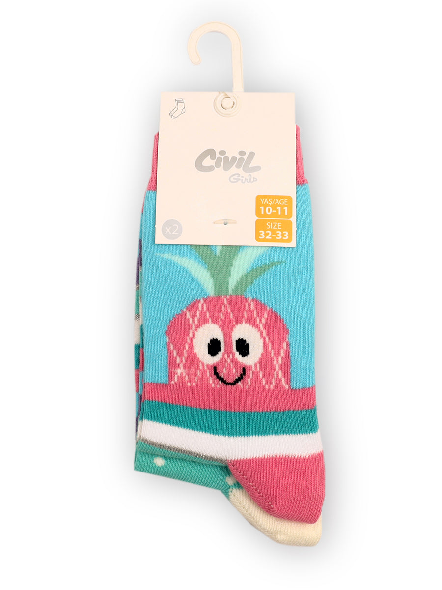 Civil Girls Socks 2Pk #BK13184-2 (S-22)