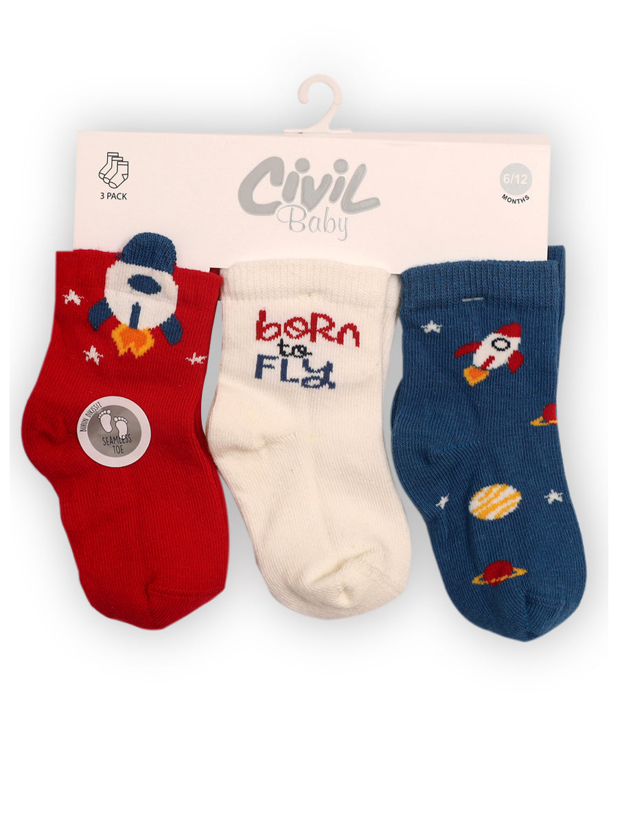 Civil Baby Socks 3Pk #1014 (S-22)