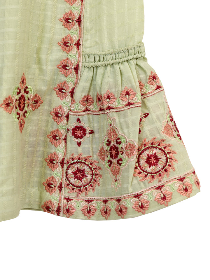 Mah-Rooh Girls Cotton Frock EMB #FRK-028 (S-22)