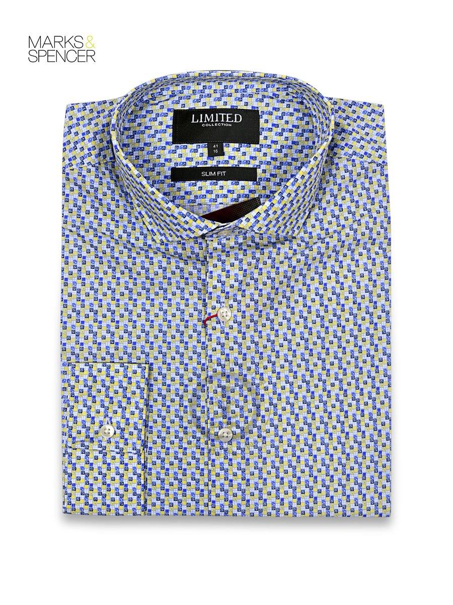 M\u0026S Slim Fit Geometric Print Shirt T11/0545Y – Enem Store - Online Shopping  Mall