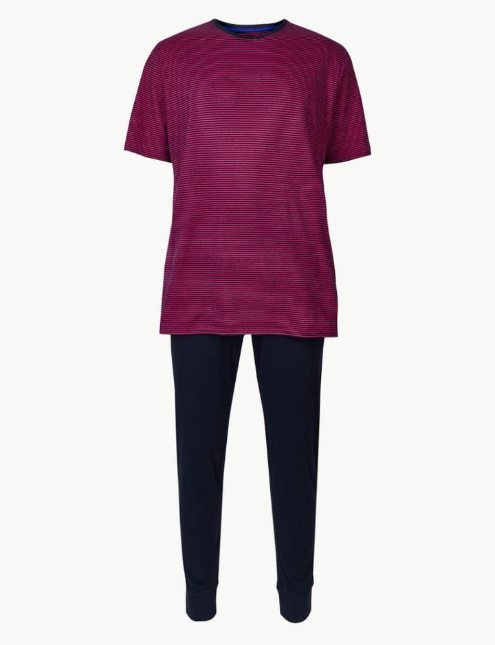 M&S Mens Knitted S/S T-Shirt & Pajama Set T07/3003